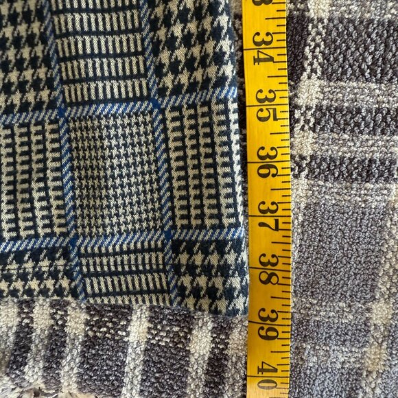 Urban Outfitters Houndstooth Plaid Straight Leg Pants Women's Small Gray Blue - Picture 3 of 7